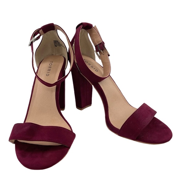 Torrid Ankle Strap Heel Sandal Wine Size 10W - Picture 12 of 12